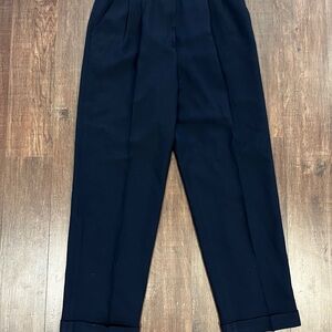 Lauren Ralph Lauren Pants Womens 10 Petite Black Wool Straight Leg Pockets